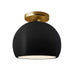 Justice Designs - CER-6350-CRB-BRSS - One Light Semi-Flush Mount - Radiance - Carbon - Matte Black