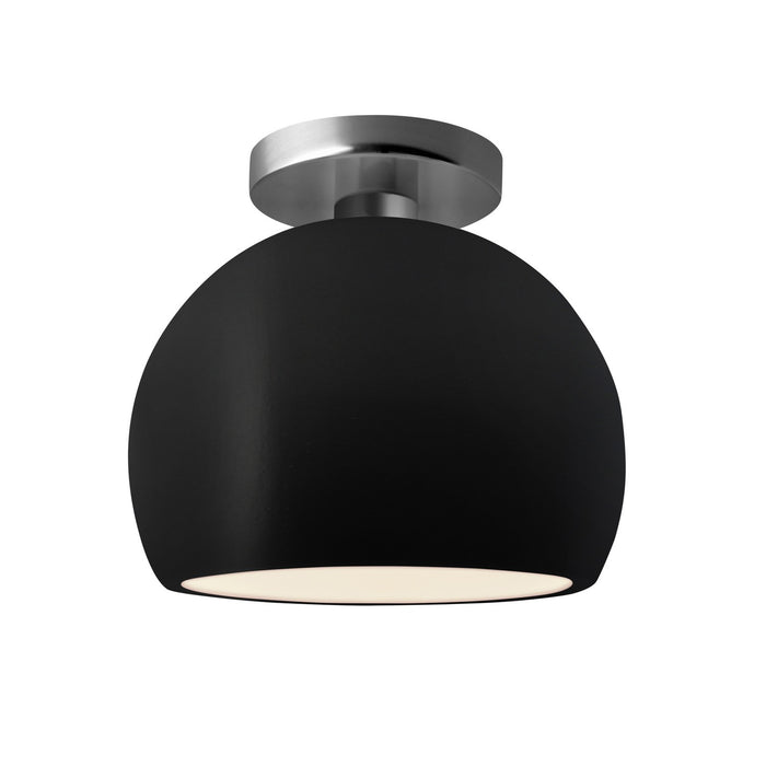 Justice Designs - CER-6350-CRB-NCKL - One Light Semi-Flush Mount - Radiance - Carbon - Matte Black