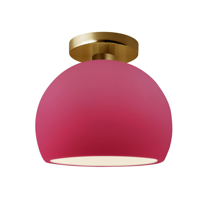 Justice Designs - CER-6350-CRSE-BRSS - One Light Semi-Flush Mount - Radiance - Cerise