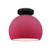 Justice Designs - CER-6350-CRSE-MBLK - One Light Semi-Flush Mount - Radiance - Cerise