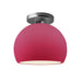 Justice Designs - CER-6350-CRSE-NCKL - One Light Semi-Flush Mount - Radiance - Cerise