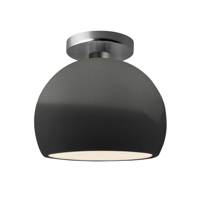 Justice Designs - CER-6350-GRY-NCKL - One Light Semi-Flush Mount - Radiance - Gloss Grey