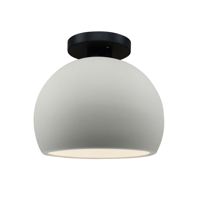Justice Designs - CER-6350-MAT-MBLK - One Light Semi-Flush Mount - Radiance - Matte White