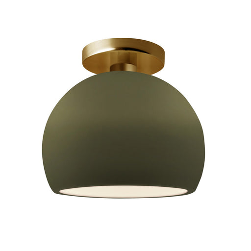 Radiance One Light Semi-Flush Mount Matte Green
