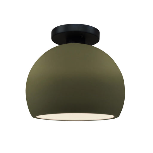 Radiance One Light Semi-Flush Mount Matte Green