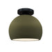 Justice Designs - CER-6350-MGRN-MBLK - One Light Semi-Flush Mount - Radiance - Matte Green