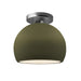 Justice Designs - CER-6350-MGRN-NCKL - One Light Semi-Flush Mount - Radiance - Matte Green