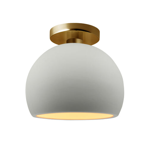 Radiance One Light Semi-Flush Mount Matte White w/ Champagne Gold