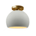 Justice Designs - CER-6350-MTGD-BRSS - One Light Semi-Flush Mount - Radiance - Matte White w/ Champagne Gold