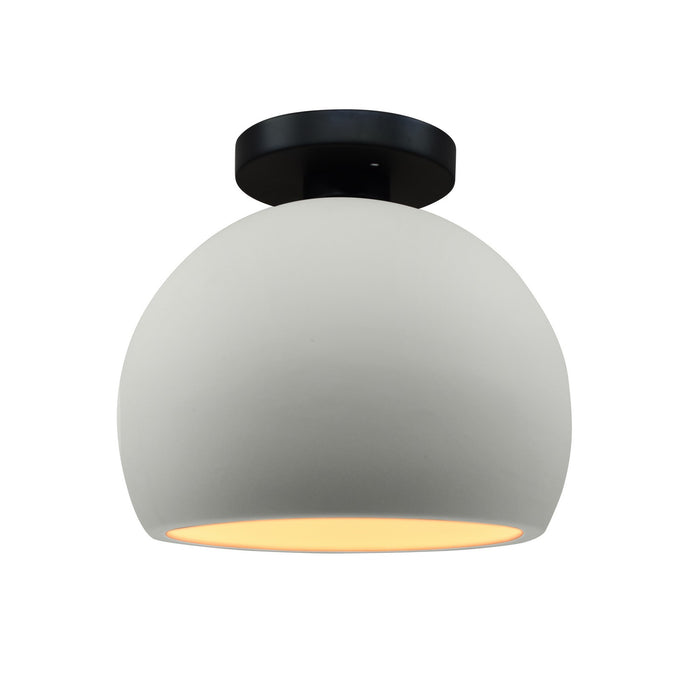 Justice Designs - CER-6350-MTGD-MBLK - One Light Semi-Flush Mount - Radiance - Matte White w/ Champagne Gold
