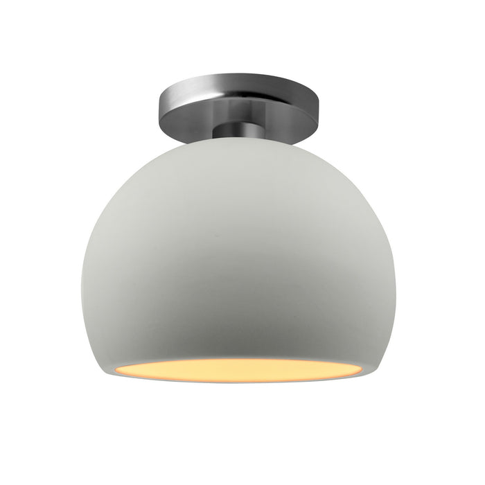 Justice Designs - CER-6350-MTGD-NCKL - One Light Semi-Flush Mount - Radiance - Matte White w/ Champagne Gold
