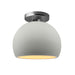 Justice Designs - CER-6350-MTGD-NCKL - One Light Semi-Flush Mount - Radiance - Matte White w/ Champagne Gold