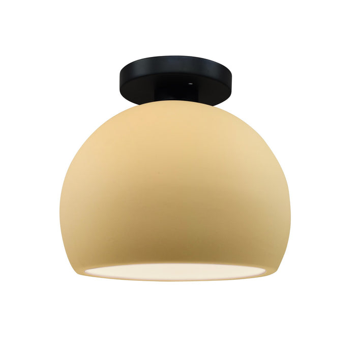 Justice Designs - CER-6350-MYLW-MBLK - One Light Semi-Flush Mount - Radiance - Muted Yellow