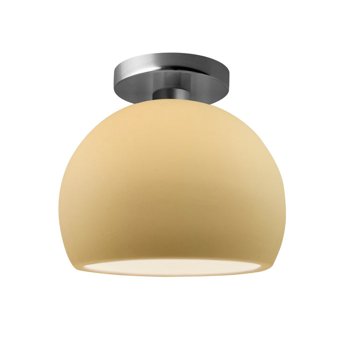 Justice Designs - CER-6350-MYLW-NCKL - One Light Semi-Flush Mount - Radiance - Muted Yellow