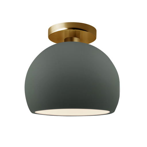 Radiance One Light Semi-Flush Mount Pewter Green