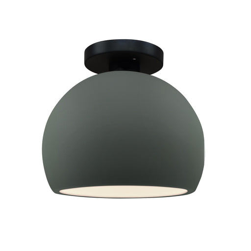 Radiance One Light Semi-Flush Mount Pewter Green