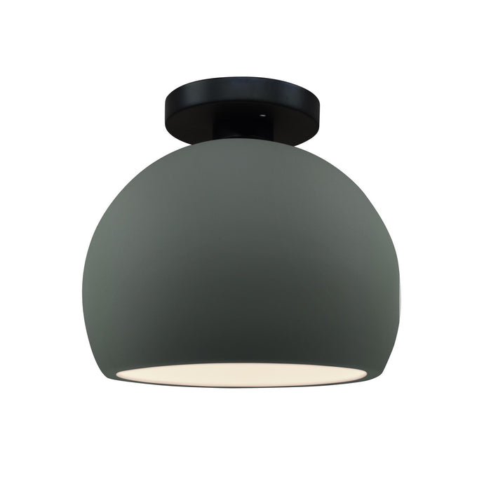 Justice Designs - CER-6350-PWGN-MBLK - One Light Semi-Flush Mount - Radiance - Pewter Green