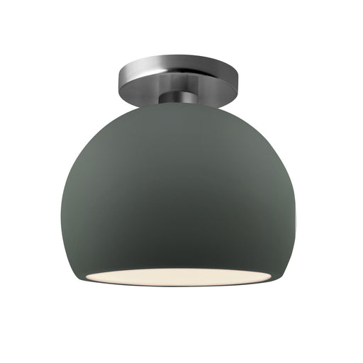 Radiance One Light Semi-Flush Mount Pewter Green