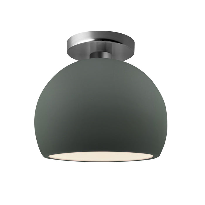 Justice Designs - CER-6350-PWGN-NCKL - One Light Semi-Flush Mount - Radiance - Pewter Green