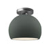 Justice Designs - CER-6350-PWGN-NCKL - One Light Semi-Flush Mount - Radiance - Pewter Green
