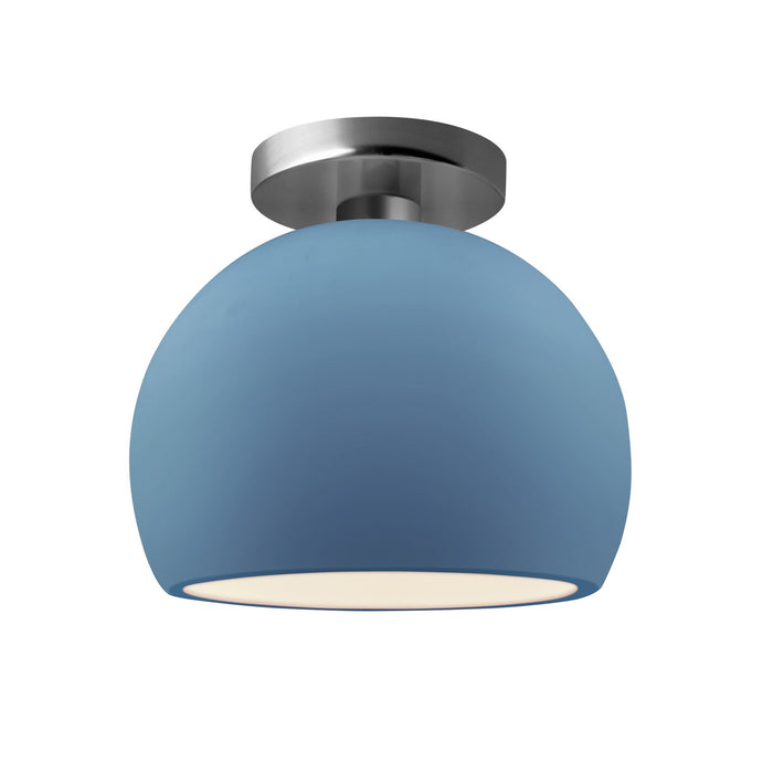Justice Designs - CER-6350-SKBL-NCKL - One Light Semi-Flush Mount - Radiance - Sky Blue