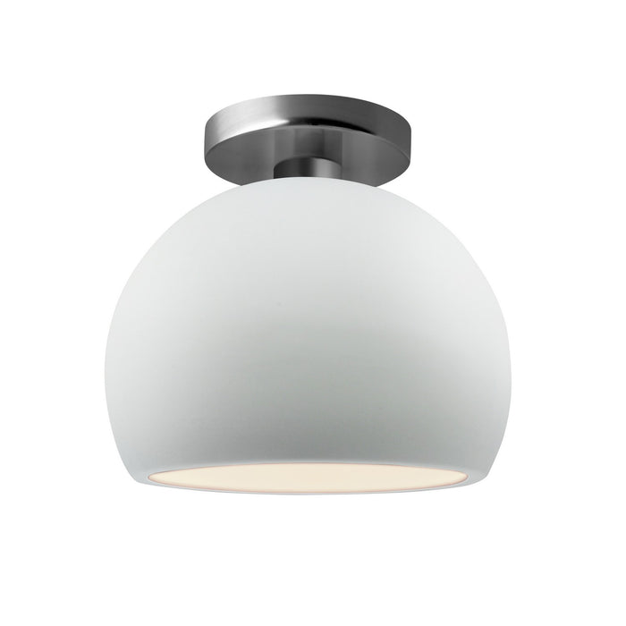 Justice Designs - CER-6350-WTWT-NCKL - One Light Semi-Flush Mount - Radiance - Gloss White (outside and inside of fixture)
