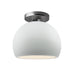 Justice Designs - CER-6350-WTWT-NCKL - One Light Semi-Flush Mount - Radiance - Gloss White (outside and inside of fixture)