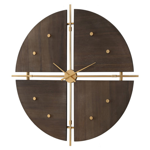 Uttermost - 06465 - Wall Clock - Walnut Elegance - Metallic Gold