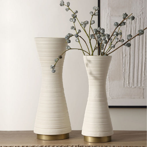 Uttermost - 18142 - Vases, S/2 - Ridgeline - Pristine White