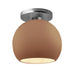 Justice Designs - CER-6353-ADOB-NCKL - One Light Semi-Flush Mount - Radiance - Adobe