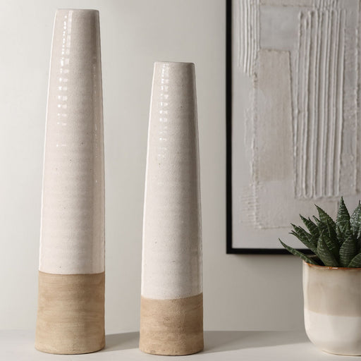 Ivory Sands Vases, S/2