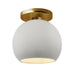 Justice Designs - CER-6353-BIS-BRSS - One Light Semi-Flush Mount - Radiance - Bisque