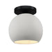 Justice Designs - CER-6353-BIS-MBLK - One Light Semi-Flush Mount - Radiance - Bisque