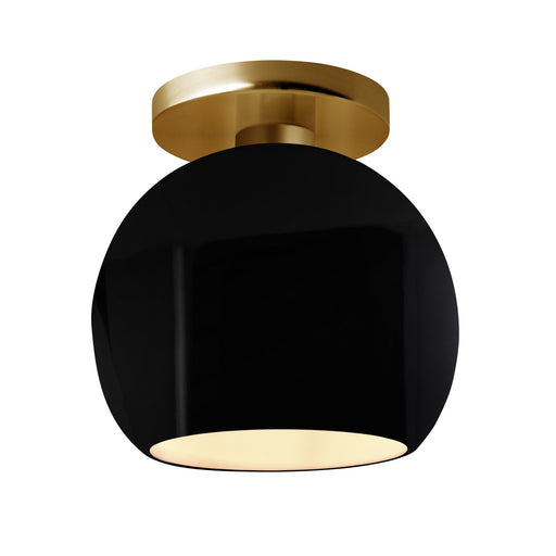 Radiance One Light Semi-Flush Mount Gloss Black w/ Matte White