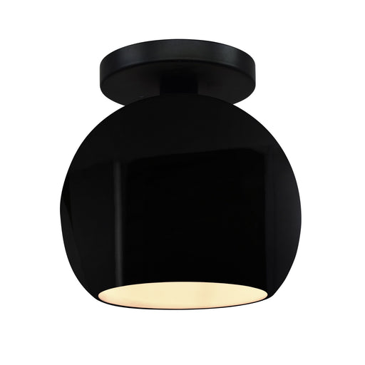 Radiance One Light Semi-Flush Mount Gloss Black w/ Matte White
