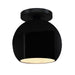 Justice Designs - CER-6353-BKMT-MBLK - One Light Semi-Flush Mount - Radiance - Gloss Black w/ Matte White