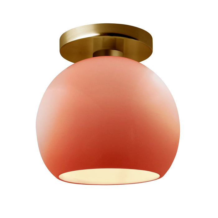 Justice Designs - CER-6353-BSH-BRSS - One Light Semi-Flush Mount - Radiance - Gloss Blush
