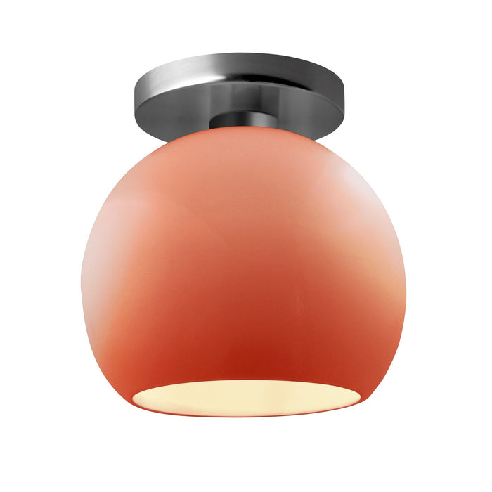 Justice Designs - CER-6353-BSH-NCKL - One Light Semi-Flush Mount - Radiance - Gloss Blush