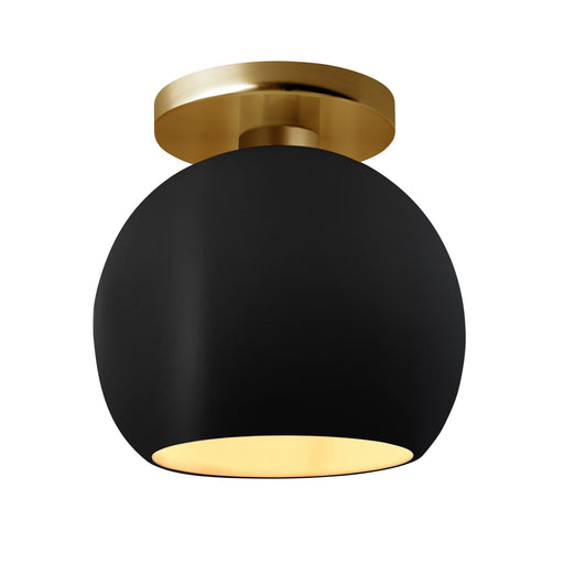 Radiance One Light Semi-Flush Mount Carbon Matte Black w/ Champagne Gold