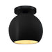 Justice Designs - CER-6353-CBGD-MBLK - One Light Semi-Flush Mount - Radiance - Carbon Matte Black w/ Champagne Gold