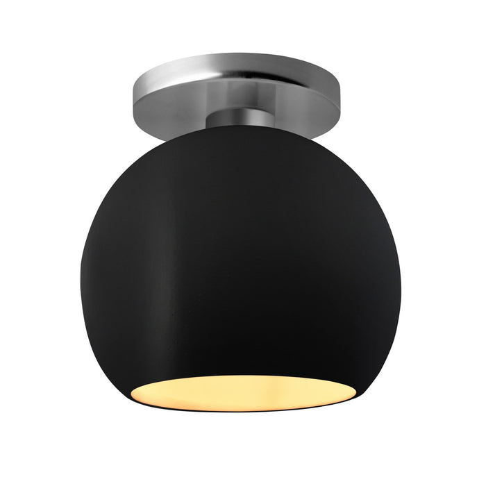 Justice Designs - CER-6353-CBGD-NCKL - One Light Semi-Flush Mount - Radiance - Carbon Matte Black w/ Champagne Gold