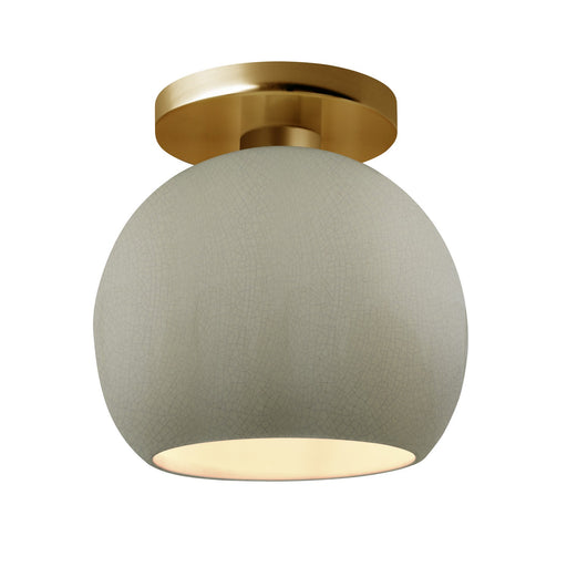 Radiance One Light Semi-Flush Mount Celadon Green Crackle