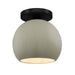 Justice Designs - CER-6353-CKC-MBLK - One Light Semi-Flush Mount - Radiance - Celadon Green Crackle