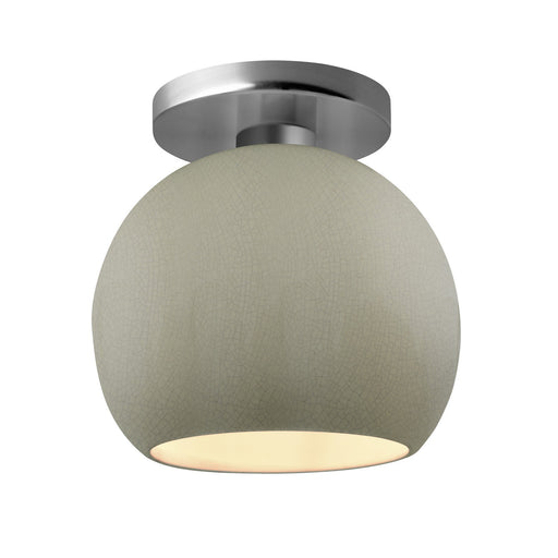 Radiance One Light Semi-Flush Mount Celadon Green Crackle