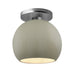 Justice Designs - CER-6353-CKC-NCKL - One Light Semi-Flush Mount - Radiance - Celadon Green Crackle