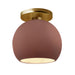 Justice Designs - CER-6353-CLAY-BRSS - One Light Semi-Flush Mount - Radiance - Canyon Clay