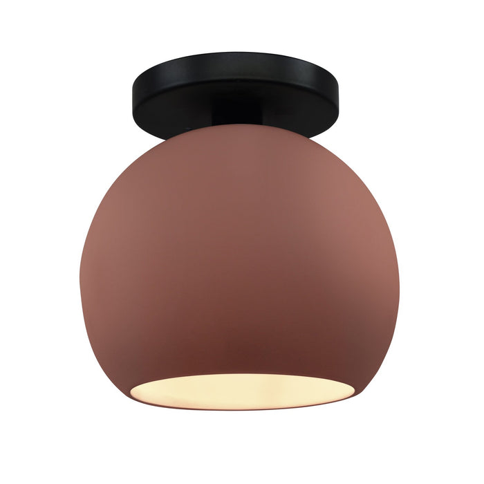 Justice Designs - CER-6353-CLAY-MBLK - One Light Semi-Flush Mount - Radiance - Canyon Clay