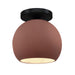 Justice Designs - CER-6353-CLAY-MBLK - One Light Semi-Flush Mount - Radiance - Canyon Clay