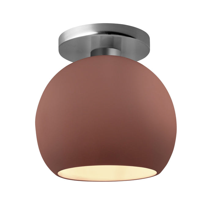 Justice Designs - CER-6353-CLAY-NCKL - One Light Semi-Flush Mount - Radiance - Canyon Clay