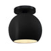 Justice Designs - CER-6353-CRB-MBLK - One Light Semi-Flush Mount - Radiance - Carbon - Matte Black